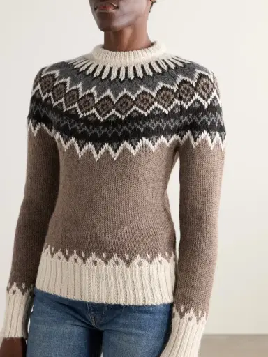 Chloé Fair Isle Alpaca, Merino Wool And Cashmere-blend Sweater | Thumbnail 3 Chloé Fair Isle Alpaca, Merino Wool And Cashmere-blend Sweater | Thumbnail 3