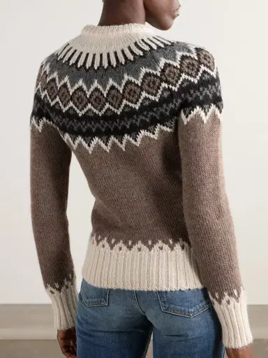 Chloé Fair Isle Alpaca, Merino Wool And Cashmere-blend Sweater | Thumbnail 4 Chloé Fair Isle Alpaca, Merino Wool And Cashmere-blend Sweater | Thumbnail 4