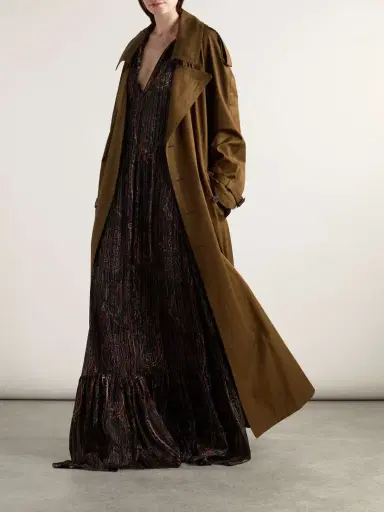 Saint Laurent Oversized Belted Cotton-twill Trench Coat - FR 34 | Thumbnail 2 Saint Laurent Oversized Belted Cotton-twill Trench Coat - FR 34 | Thumbnail 2