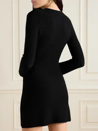 Saint Laurent Open-knit Wool-blend Mini Dress | Thumbnail 3 Saint Laurent Open-knit Wool-blend Mini Dress | Thumbnail 3