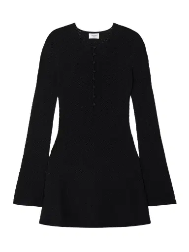 Saint Laurent Open-knit Wool-blend Mini Dress | Thumbnail 1 Saint Laurent Open-knit Wool-blend Mini Dress | Thumbnail 1