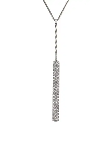 McQueen Women's Silvertone & Crystal Bar Lariat Necklace - Silver Grey | Thumbnail 2 McQueen Women's Silvertone & Crystal Bar Lariat Necklace - Silver Grey | Thumbnail 2