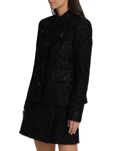 Adam Lippes Women's Mayfair Metallic Tweed Jacket - Black | Thumbnail 3 Adam Lippes Women's Mayfair Metallic Tweed Jacket - Black | Thumbnail 3
