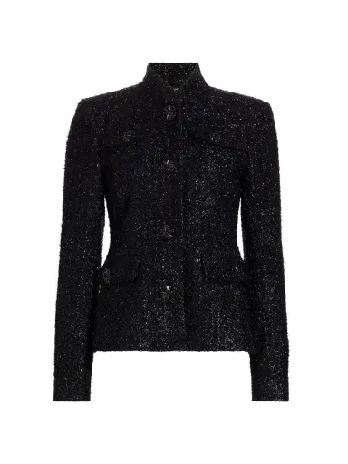 Adam Lippes Women's Mayfair Metallic Tweed Jacket - Black | Thumbnail 8 Adam Lippes Women's Mayfair Metallic Tweed Jacket - Black | Thumbnail 8