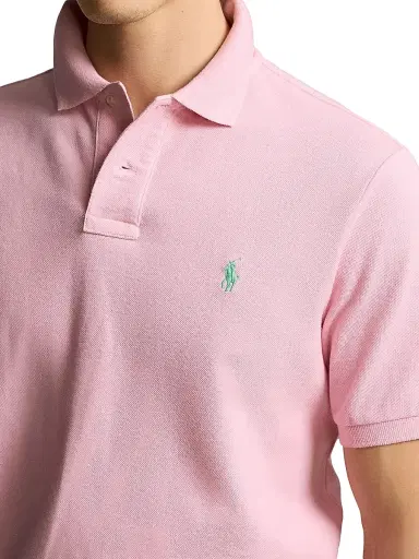 Polo Ralph Lauren Men's Cotton Polo Shirt - Garden Pink | Thumbnail 5 Polo Ralph Lauren Men's Cotton Polo Shirt - Garden Pink | Thumbnail 5