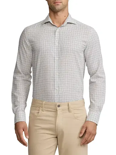 Ralph Lauren Purple Label Men's Tattersall Twill Shirt - Navy Blue | Thumbnail 3 Ralph Lauren Purple Label Men's Tattersall Twill Shirt - Navy Blue | Thumbnail 3