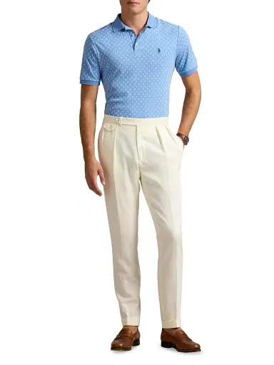 Polo Ralph Lauren Men's Custom-Slim Paisley Cotton Polo Shirt - Powder Purple Mini Paisley | Thumbnail 7 Polo Ralph Lauren Men's Custom-Slim Paisley Cotton Polo Shirt - Powder Purple Mini Paisley | Thumbnail 7