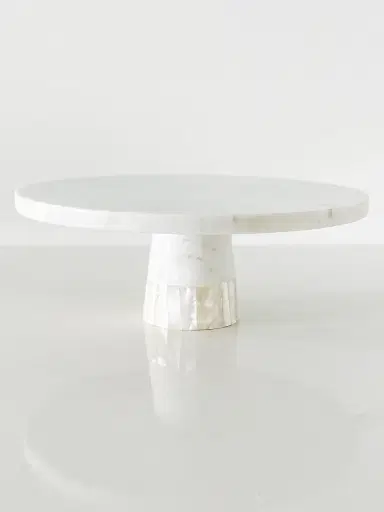 Anaya Mother Of Pearl Marble Cake Stand - White | Thumbnail 2 Anaya Mother Of Pearl Marble Cake Stand - White | Thumbnail 2
