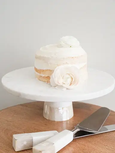 Anaya Mother Of Pearl Marble Cake Stand - White | Thumbnail 5 Anaya Mother Of Pearl Marble Cake Stand - White | Thumbnail 5