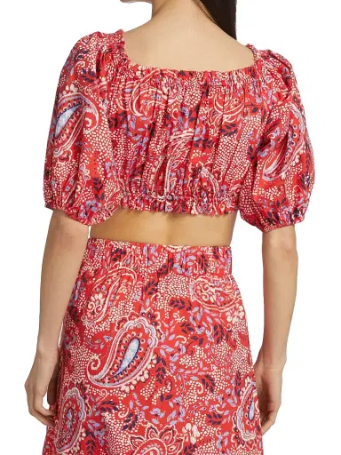 Cara Cara Women's Dana Crop Top - Paisley Border Spice | Thumbnail 5 Cara Cara Women's Dana Crop Top - Paisley Border Spice | Thumbnail 5