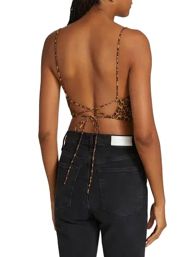 Staud Women's Leonie Leopard-Print Crop Top - Leopard | Thumbnail 5 Staud Women's Leonie Leopard-Print Crop Top - Leopard | Thumbnail 5