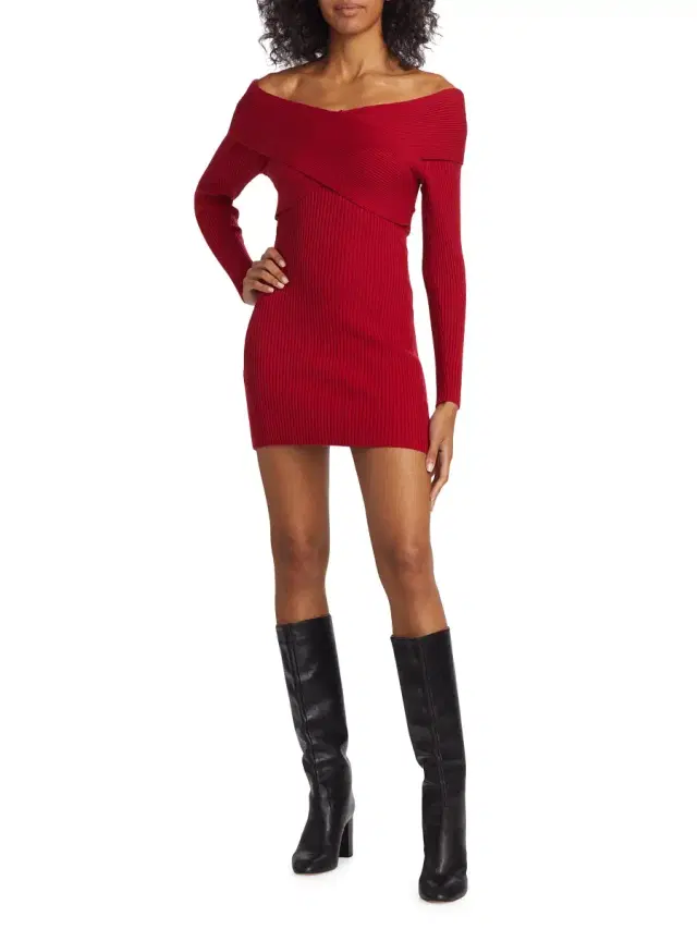 Women's Karrie Off-The-Shoulder Minidress - Burgundy Women's Karrie Off-The-Shoulder Minidress - Burgundy