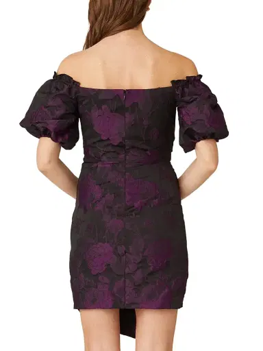 Shoshanna Women's Penna Floral Off-The-Shoulder Minidress - Jet Violet | Thumbnail 4 Shoshanna Women's Penna Floral Off-The-Shoulder Minidress - Jet Violet | Thumbnail 4