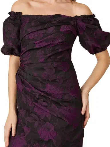 Shoshanna Women's Penna Floral Off-The-Shoulder Minidress - Jet Violet | Thumbnail 5 Shoshanna Women's Penna Floral Off-The-Shoulder Minidress - Jet Violet | Thumbnail 5