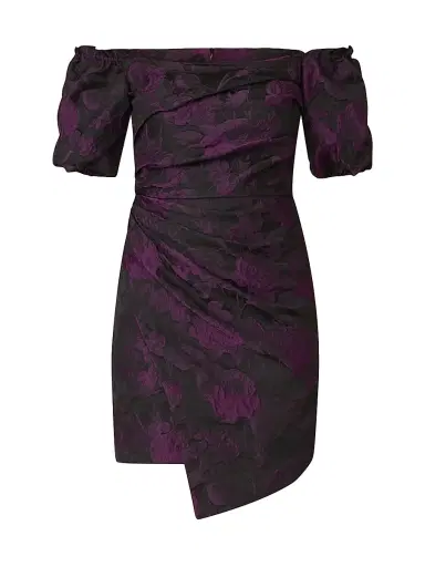 Shoshanna Women's Penna Floral Off-The-Shoulder Minidress - Jet Violet | Thumbnail 1 Shoshanna Women's Penna Floral Off-The-Shoulder Minidress - Jet Violet | Thumbnail 1
