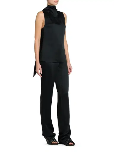 Stella McCartney Women's High-Rise Straight-Leg Pants - Black | Thumbnail 2 Stella McCartney Women's High-Rise Straight-Leg Pants - Black | Thumbnail 2