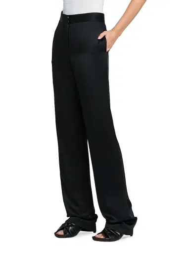 Stella McCartney Women's High-Rise Straight-Leg Pants - Black | Thumbnail 4 Stella McCartney Women's High-Rise Straight-Leg Pants - Black | Thumbnail 4