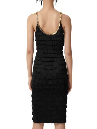 Burberry Women's Melina Fringe Chain Dress - Black | Thumbnail 2 Burberry Women's Melina Fringe Chain Dress - Black | Thumbnail 2