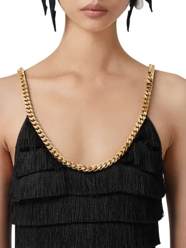 Burberry Women's Melina Fringe Chain Dress - Black | Thumbnail 3 Burberry Women's Melina Fringe Chain Dress - Black | Thumbnail 3
