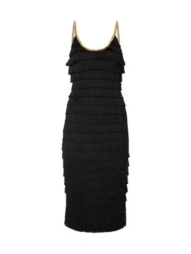 Burberry Women's Melina Fringe Chain Dress - Black | Thumbnail 4 Burberry Women's Melina Fringe Chain Dress - Black | Thumbnail 4