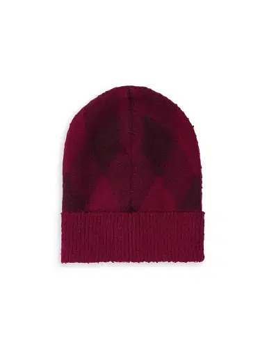 Burberry Women's Argyle Jacquard-Woven Wool Beanie - Ripple Plum | Thumbnail 2 Burberry Women's Argyle Jacquard-Woven Wool Beanie - Ripple Plum | Thumbnail 2