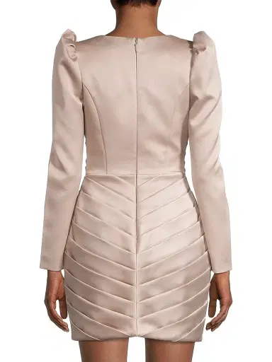 Lavish Alice Women's Pleated Bonded Satin Minidress - Bronze | Thumbnail 5 Lavish Alice Women's Pleated Bonded Satin Minidress - Bronze | Thumbnail 5