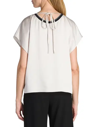 Giorgio Armani Women's Crepe Satin Blouse - Ice | Thumbnail 5 Giorgio Armani Women's Crepe Satin Blouse - Ice | Thumbnail 5