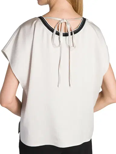 Giorgio Armani Women's Crepe Satin Blouse - Ice | Thumbnail 6 Giorgio Armani Women's Crepe Satin Blouse - Ice | Thumbnail 6