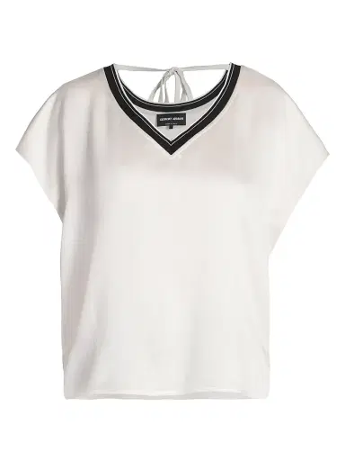 Giorgio Armani Women's Crepe Satin Blouse - Ice | Thumbnail 1 Giorgio Armani Women's Crepe Satin Blouse - Ice | Thumbnail 1