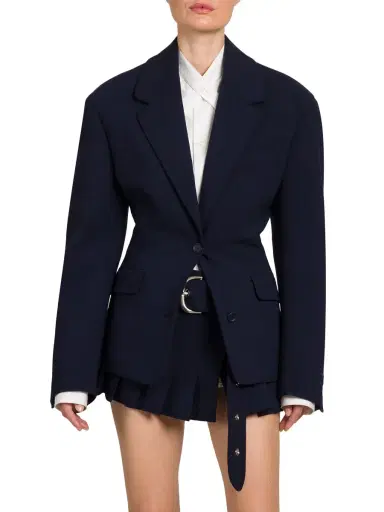 Off-White Women's Single-Breasted Wool-Blend Blazer - Cobalt Blue | Thumbnail 2 Off-White Women's Single-Breasted Wool-Blend Blazer - Cobalt Blue | Thumbnail 2