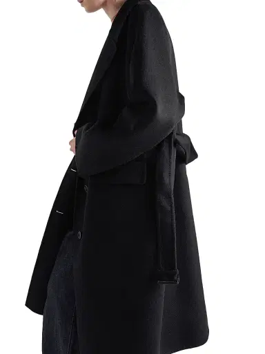 Prada Women's Single-Breasted Cashgora Coat - Black | Thumbnail 6 Prada Women's Single-Breasted Cashgora Coat - Black | Thumbnail 6