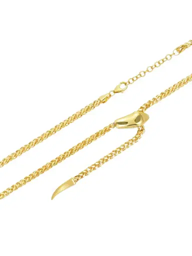 Wish Fine Jewelry 14K Gold Small Snake Wheat Adjustable Lariat Necklace | Thumbnail 2 Wish Fine Jewelry 14K Gold Small Snake Wheat Adjustable Lariat Necklace | Thumbnail 2