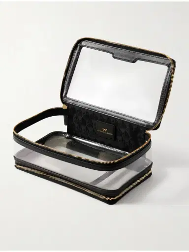 Anya Hindmarch In-flight Leather-trimmed Pvc Cosmetics Case | Thumbnail 4 Anya Hindmarch In-flight Leather-trimmed Pvc Cosmetics Case | Thumbnail 4