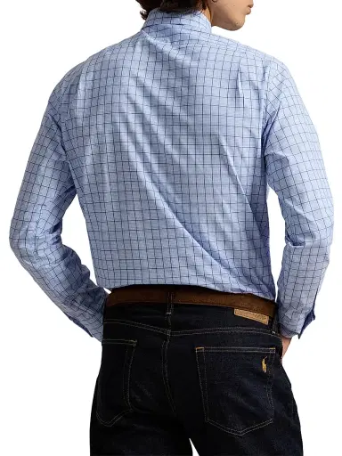 Polo Ralph Lauren Men's Classic Fit Checked Poplin Shirt - Blue Multi | Thumbnail 4 Polo Ralph Lauren Men's Classic Fit Checked Poplin Shirt - Blue Multi | Thumbnail 4