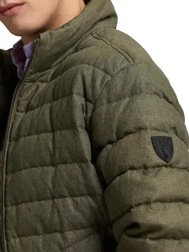 Polo Ralph Lauren Men's Quilted Linen Down Jacket - Ranger Green | Thumbnail 6 Polo Ralph Lauren Men's Quilted Linen Down Jacket - Ranger Green | Thumbnail 6