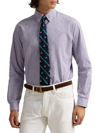 Polo Ralph Lauren Men's Checked Poplin Classic-Fit Shirt - Purple Navy Multi | Thumbnail 2 Polo Ralph Lauren Men's Checked Poplin Classic-Fit Shirt - Purple Navy Multi | Thumbnail 2