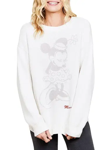 Barefoot Dreams Women's CozyChic Minnie Mouse Sweater - Cream Multi | Thumbnail 3 Barefoot Dreams Women's CozyChic Minnie Mouse Sweater - Cream Multi | Thumbnail 3