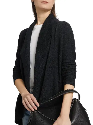 Barefoot Dreams Women's Cozychic Lite Circle Cardigan - Black | Thumbnail 6 Barefoot Dreams Women's Cozychic Lite Circle Cardigan - Black | Thumbnail 6
