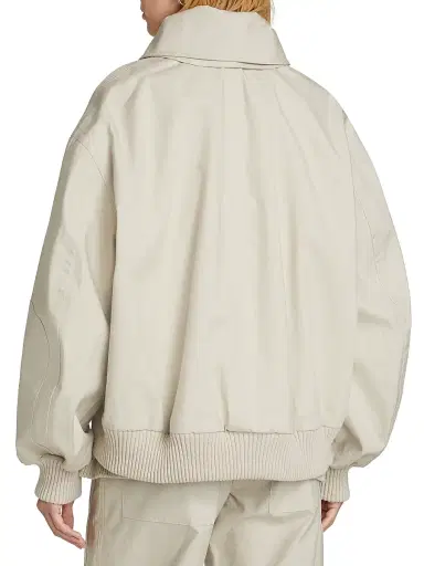 Co Women's Gathered Cotton Bomber Jacket | Thumbnail 5 Co Women's Gathered Cotton Bomber Jacket | Thumbnail 5