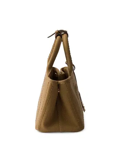 Prada Women's Jardiniere Mini Cotton Canvas Top Handle Bag - Brown | Thumbnail 5 Prada Women's Jardiniere Mini Cotton Canvas Top Handle Bag - Brown | Thumbnail 5