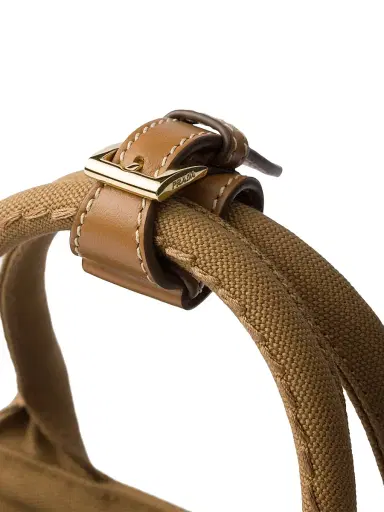 Prada Women's Jardiniere Mini Cotton Canvas Top Handle Bag - Brown | Thumbnail 6 Prada Women's Jardiniere Mini Cotton Canvas Top Handle Bag - Brown | Thumbnail 6