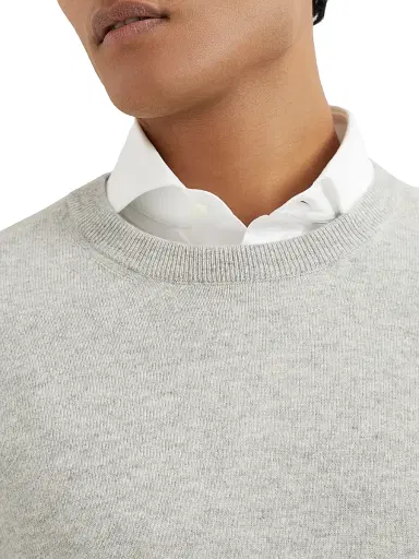 Brunello Cucinelli Men's Cashmere Sweater - Azure | Thumbnail 4 Brunello Cucinelli Men's Cashmere Sweater - Azure | Thumbnail 4