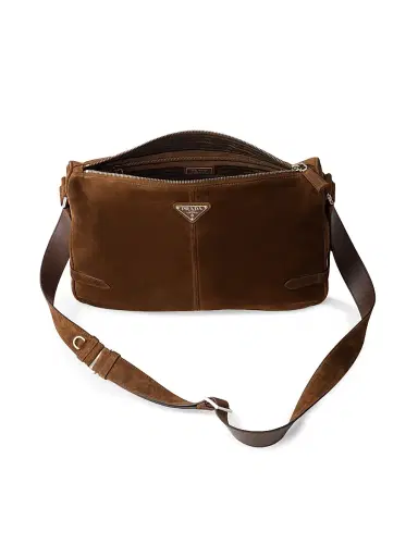 Prada Men's Suede Shoulder Bag | Thumbnail 5 Prada Men's Suede Shoulder Bag | Thumbnail 5