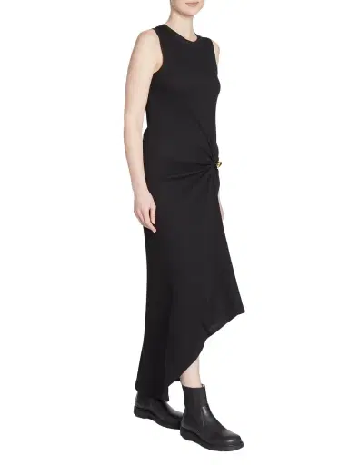 LOEWE Women's Pebble Stretch-Cotton Midi-Dress - Black | Thumbnail 3 LOEWE Women's Pebble Stretch-Cotton Midi-Dress - Black | Thumbnail 3