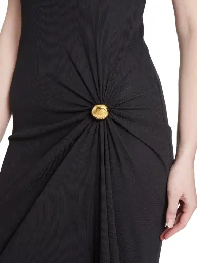 LOEWE Women's Pebble Stretch-Cotton Midi-Dress - Black | Thumbnail 6 LOEWE Women's Pebble Stretch-Cotton Midi-Dress - Black | Thumbnail 6