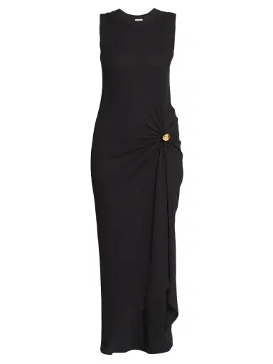 LOEWE Women's Pebble Stretch-Cotton Midi-Dress - Black | Thumbnail 7 LOEWE Women's Pebble Stretch-Cotton Midi-Dress - Black | Thumbnail 7