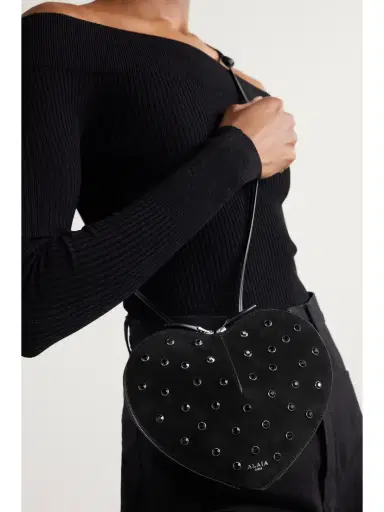 Alaïa Le Coeur Crystal-embellished Suede Shoulder Bag | Thumbnail 2 Alaïa Le Coeur Crystal-embellished Suede Shoulder Bag | Thumbnail 2