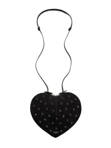 Alaïa Le Coeur Crystal-embellished Suede Shoulder Bag | Thumbnail 1 Alaïa Le Coeur Crystal-embellished Suede Shoulder Bag | Thumbnail 1