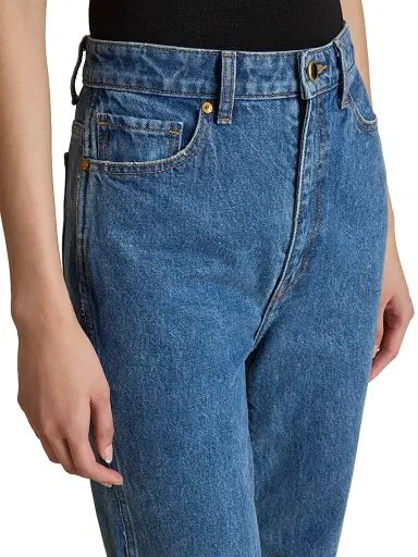 Khaite Women's Danielle Mid-Rise Straight-Leg Jeans - Boone | Thumbnail 4 Khaite Women's Danielle Mid-Rise Straight-Leg Jeans - Boone | Thumbnail 4