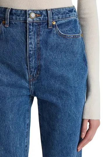 Khaite Women's Danielle Mid-Rise Straight-Leg Jeans - Boone | Thumbnail 6 Khaite Women's Danielle Mid-Rise Straight-Leg Jeans - Boone | Thumbnail 6